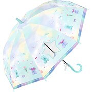 子供用傘 女児 タイダイ 55cm ジャンプ式 グラスファイバー骨（親骨） 星型窓付き ミント 563-035