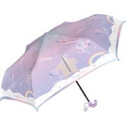 メロディユニコーン折 パープル Kid’s 折傘 50cm 手開き 523-033