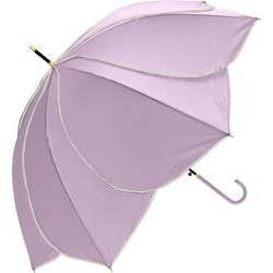 長傘 婦人用 frella（フレラ） 60cm ジャンプ式 グラスファイバー骨（親骨） Natural Basic パープル 712-040