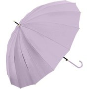 長傘 婦人用 16本骨 無地 55cm ジャンプ式 16本骨 グラスファイバー骨（親骨） Natural Basic パープル 733-019
