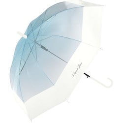 ビニール傘 グラデーションバイカラービニール 60cm ジャンプ式 グラスファイバー骨（親骨） ブルー 113-020