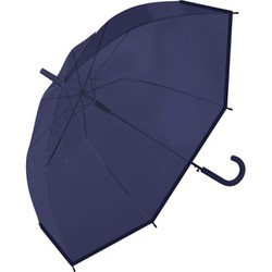 ビニール傘 パイピングカラービニール 65cm ジャンプ式 グラスファイバー骨（親骨） Natural Basic ハードネイビー 113-023