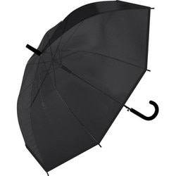 ビニール傘 パイピングカラービニール 65cm ジャンプ式 グラスファイバー骨（親骨） Natural Basic ハードブラック 113-023