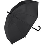 ビニール傘 パイピングカラービニール 65cm ジャンプ式 グラスファイバー骨(親骨) Natural Basic ハードブラック 113-023