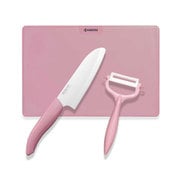 ギフトパック3点セット セラミックナイフ ピーラー まな板 ピンク 料理 便利 シンプル かわいい GF-303G-PKN