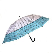 トランスフォーム傘 晴雨兼用 60cm UV加工 耐風/遮熱/遮光 CC ストライプ猫柄プリント ピンクブルー 27028PKBL