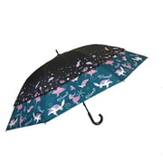 トランスフォーム傘 晴雨兼用 60cm UV加工 耐風/遮熱/遮光 CC 世界の旅@ハワイ ブラックグリーン 27033BKGR