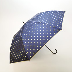 ショートワイド傘 晴雨兼用 55cm UV加工 遮熱/遮光 CC ドットプリント ネイビー 27359NV