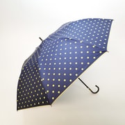 ショートワイド傘 晴雨兼用 55cm UV加工 遮熱/遮光 CC ドットプリント ネイビー 27359NV