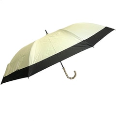 ショートワイド傘 晴雨兼用 55cm UV加工 遮熱/遮光 CC 竹手元 無地 切継 オフホワイト 27370OW