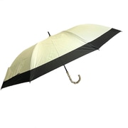 ショートワイド傘 晴雨兼用 55cm UV加工 遮熱/遮光 CC 竹手元 無地 切継 オフホワイト 27370OW