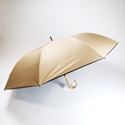 ショートワイド傘 晴雨兼用 55cm UV加工 遮熱/遮光 CC 無地裾パイピング ベージュ 27371BE