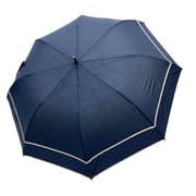 ショートワイド傘 晴雨兼用 55cm UV加工 綿×ポリエステル 切り継ぎドットプリント ネイビー 27374NV