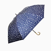 ショートワイド傘 晴雨兼用 55cm UV加工 遮熱/遮光 CC 星柄プリント 竹手元 ネイビー 27386NV