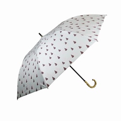 ショートワイド傘 晴雨兼用 55cm UV加工 遮熱/遮光 CC ティピー柄プリント 竹手元 オフホワイト 27387OW