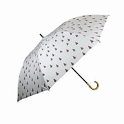 ショートワイド傘 晴雨兼用 55cm UV加工 遮熱/遮光 CC ティピー柄プリント 竹手元 オフホワイト 27387OW
