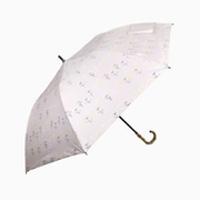 ショートワイド傘 晴雨兼用 55cm UV加工 遮熱/遮光 CC 3col フラワープリント 竹手元 ピンク 27388PK