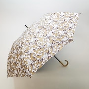 ショートワイド傘 晴雨兼用 55cm UV加工 遮熱/遮光 CC ゴージャスフラワー柄プリント 竹手元 ベージュ 27389BE