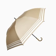 ショートワイド傘 晴雨兼用 55cm UV加工 遮熱/遮光 CC マリンボーダー 竹手元 ベージュ 27393BE