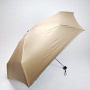 極小5段マイクロ 折りたたみ傘 晴雨兼用 ポケブレラ 50cm UV加工 遮熱/遮光 裾ヒートカット コンパクト ベージュ 27558BE