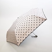 3段折りたたみ傘 晴雨兼用 50cm UV加工 遮熱/遮光 ドットプリント コンパクト ピンク 27559PK