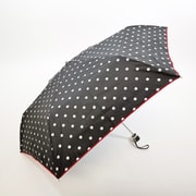 3段折りたたみ傘 晴雨兼用 50cm UV加工 遮熱/遮光 ドットプリント コンパクト ブラック 27559BK