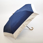 3段折りたたみ傘 晴雨兼用 50cm UV加工 遮熱/遮光 無地切継ぎ 竹手元 コンパクト ネイビー 27570NV