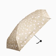 5段マイクロ傘 晴雨兼用 ポケブレラ 50cm 6本骨 UV加工 遮熱/遮光 ティピー柄プリント ベージュ 27574BE