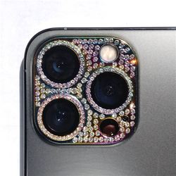ACC22-R14PRB [ラインストーン9Hカメラカバー iPhone 14 Pro/14 Pro MAX用 レインボー]