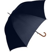 長傘 晴雨兼用 メンズ日傘 65cm ジャンプ式 グラスファイバー骨(親骨) 内側黒コーティング加工 UPF50+ ネイビー 413-006