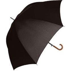 長傘 晴雨兼用 メンズ日傘 65cm ジャンプ式 グラスファイバー骨（親骨） 内側黒コーティング加工 UPF50＋ ブラック 413-006