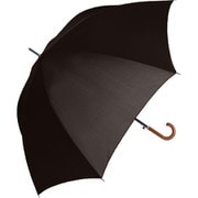 長傘 晴雨兼用 メンズ日傘 65cm ジャンプ式 グラスファイバー骨(親骨) 内側黒コーティング加工 UPF50+ ブラック 413-006