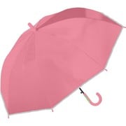 子供用傘 晴雨兼用 UV 50cm子供無地 50cm シャンプ式 グラスファイバー骨(親骨) ブラックコーティング加工 反射テープ付き ピンク 953-002