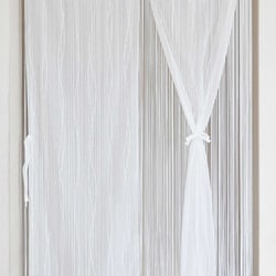 バリカンレースと二重のれん 85×170cm ホワイト