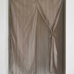 バリカンレースと二重のれん 85×170cm ブラウン