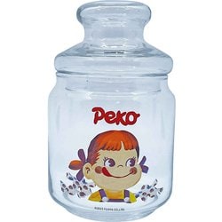 保存容器 500ml キャンディポット ミルキーペコ クレヨンタッチ ガラス製 ペコちゃん SAN3800-1