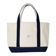 シンプルトート 生成×ネイビーL