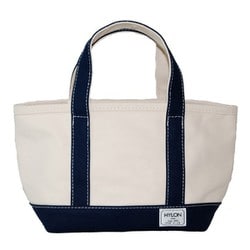 シンプルトート 生成×ネイビーS