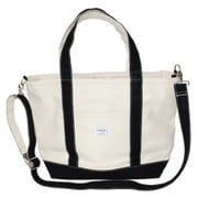 シンプルトート ファスナー付 生成×ブラックL