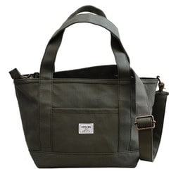 シンプルトート ファスナー付 オールカーキM