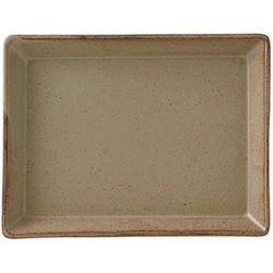 KASANE レクタングル プレート 17.5cm L 陶器 カーキ T-937556