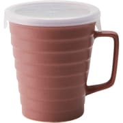 マグカップ フタ付き 230ml 陶器 日本製 レッド T-939055
