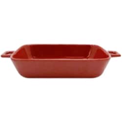 HINATA グラタン皿 23cm 持ち手付き レクタングル HINATA 皿 食器 洋食器 耐熱 陶器 レッド T-932131