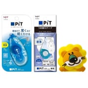 限定 テープのり ピットエアーミニ詰め替えタイプ ブルー たべっこどうぶつ着せ替えリングおまけ付きセット ライオン HCB-222PATU