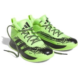 CROSS EM UP 5 ワイド CROSS EM UP 5 WIDE HQ8496 チームソーラーグリーン/コアブラック/コアブラック 23.5cm [バスケットボールシューズ キッズ]