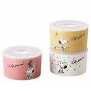 SN610-82-S3 [PEANUTS （ピーナッツ） スヌーピー レンジパック キャニスター 保存容器 S 約9.5cm 3個セット シーズン]