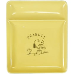 PEANUTS （ピーナッツ） スヌーピー トースト プレート パン皿 仕切り皿 約16.5×19.5cm イエロー SN961-373