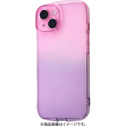 IN-P40TC12/PVM [iPhone 14用 耐衝撃 TPUソフトケース グラデーション GREA/ピンク/パープル]