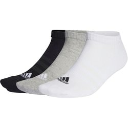 SPW クッション ローカット ソックス 3P EBB61 IC1333 ミディアムグレーヘザー/ホワイト/ブラック Lサイズ(28-30cm) [スポーツソックス]