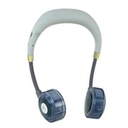 首掛け扇風機(ネックファン) WFan(ダブルファン) ハンズフリー ヨガシロッコ クリア USB充電式 風量5段階 ブルーグレー DFYS231BL